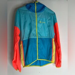 Cotopaxi Teca Full Zip Windbreaker Orange Blue Colorblock Women's XS.